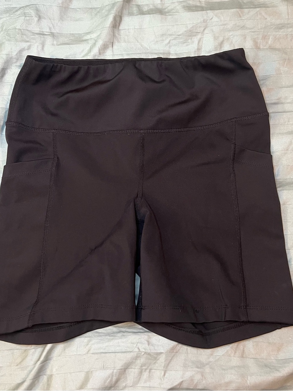 Yogalicious Black High-Rise Bike Shorts with Side Pockets